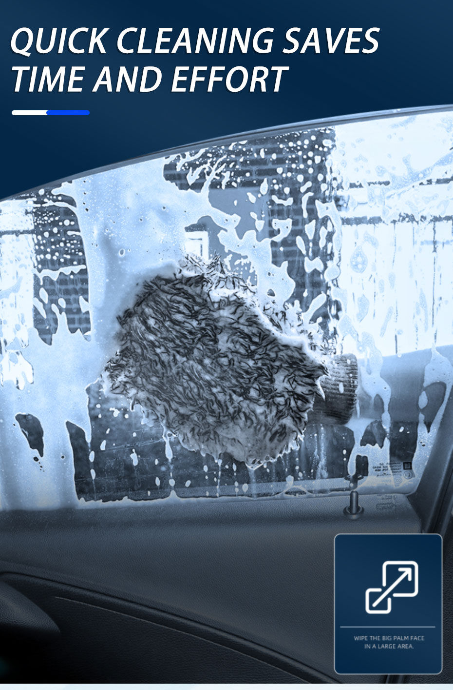 Miniatura: Belsy® cepillo microfibra para lavado de coches, guantes de limpieza con mango