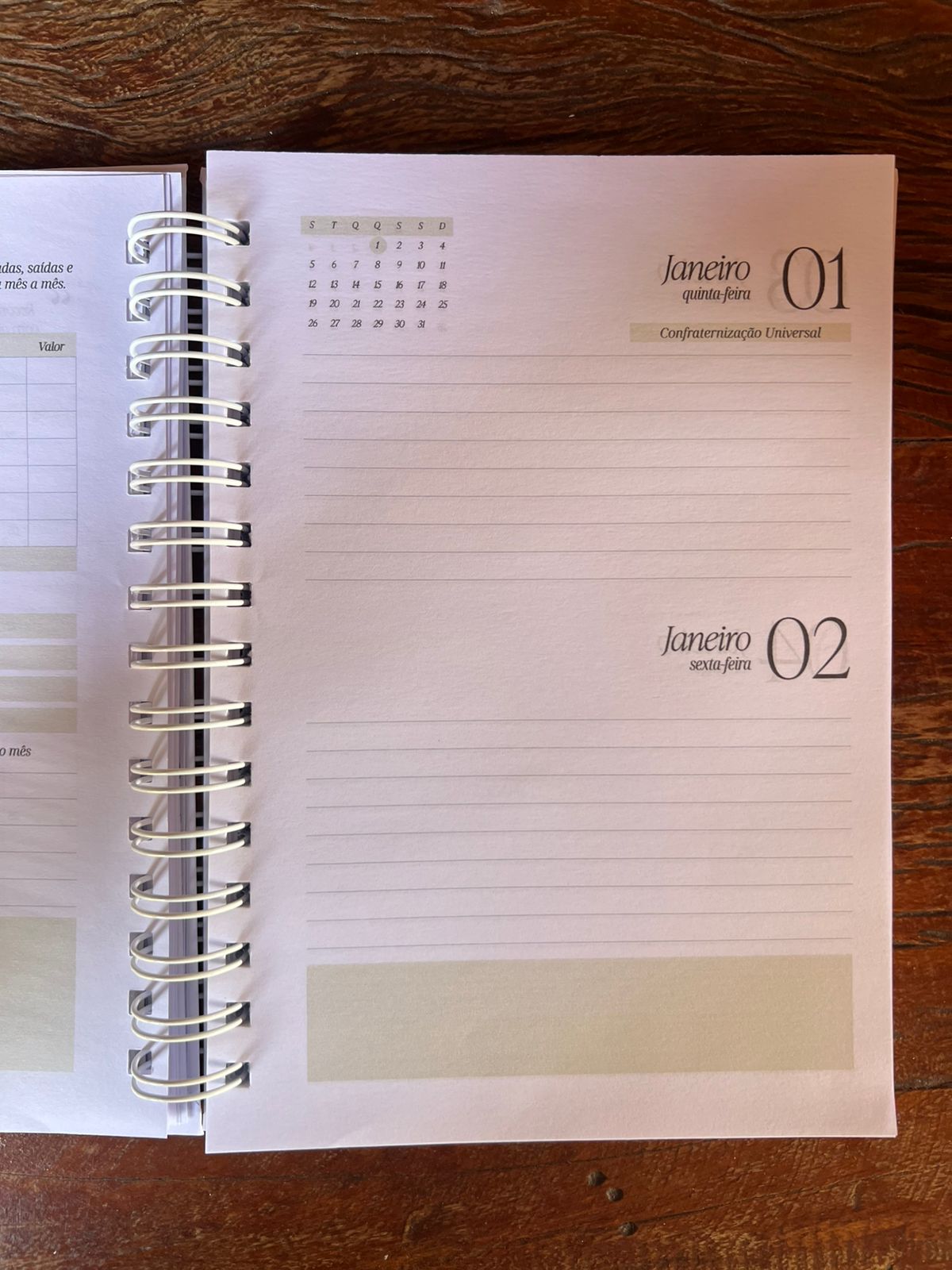 Agenda Minimalista 2026 — visão semanal com prioridades