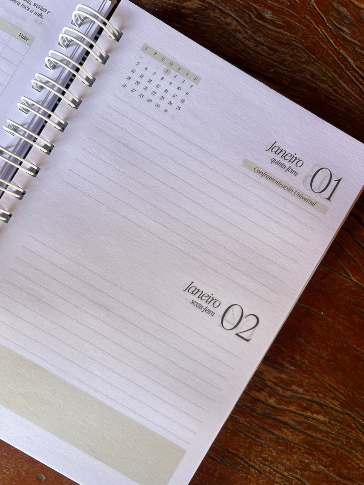 Agenda Minimalista 2026 — página de vision board