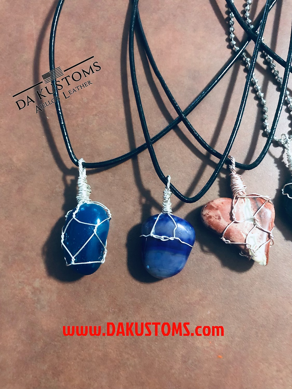 Thumbnail: Hand wrapped crystals / stone necklaces  
