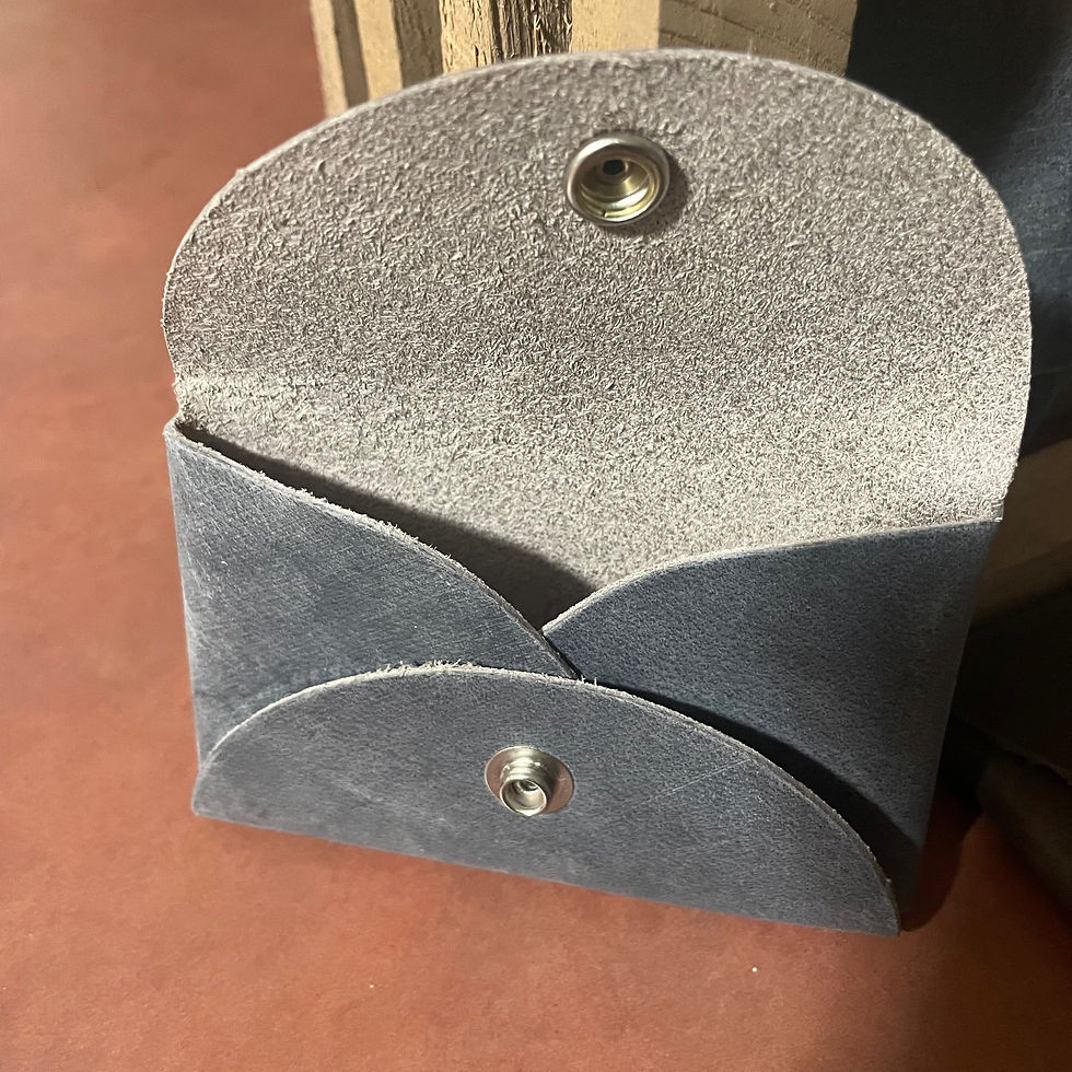 Thumbnail: Leather snap wallet / business card holder  ( no stitch) 