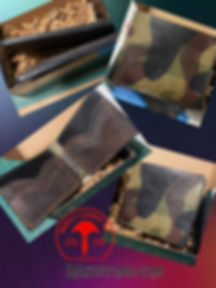 Camo leather bifold wallet. 