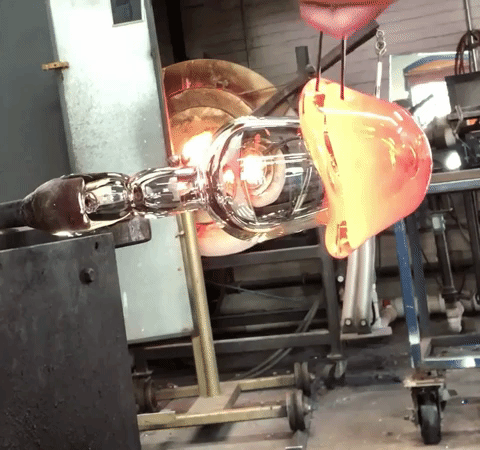 Thumbnail: hand blown glass message bottle sculpture anchor bend glass gift vase made in usa