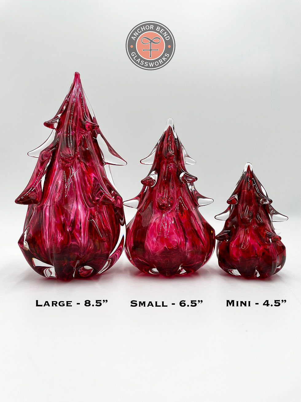 Thumbnail: Hand Blown Glass Sculptural Trees Made in Newport RI USA christmas holiday seasonal gift