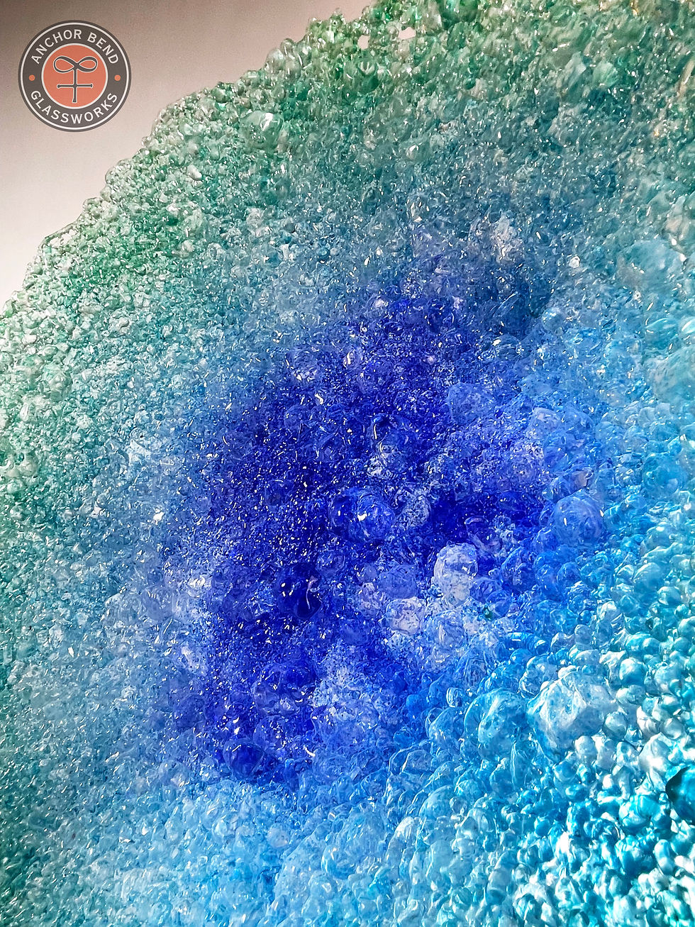 hand blown glass seascape bowl gift anchor bend glassworks art made in the usa