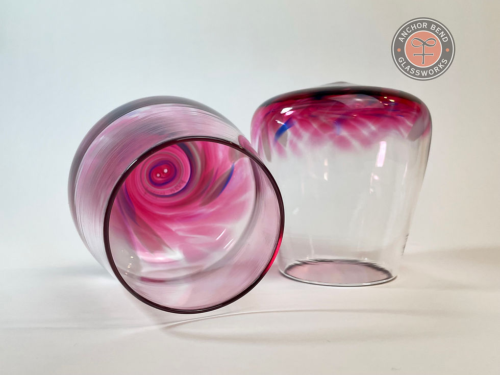 Thumbnail: hand blown glass tipsy tumbler gift tableware wine goblet hand made anchor bend glassworks