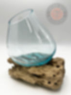 Aqua Blow Planter Driftwood Handmade Glass Plants RI USA Newport Anchor Bend