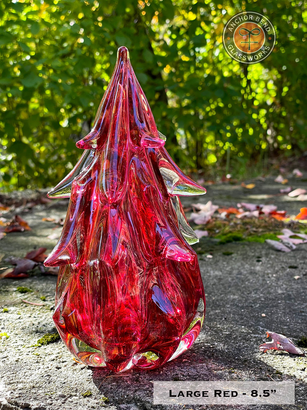 Thumbnail: Hand Blown Glass Sculptural Trees Made in Newport RI USA christmas holiday seasonal gift