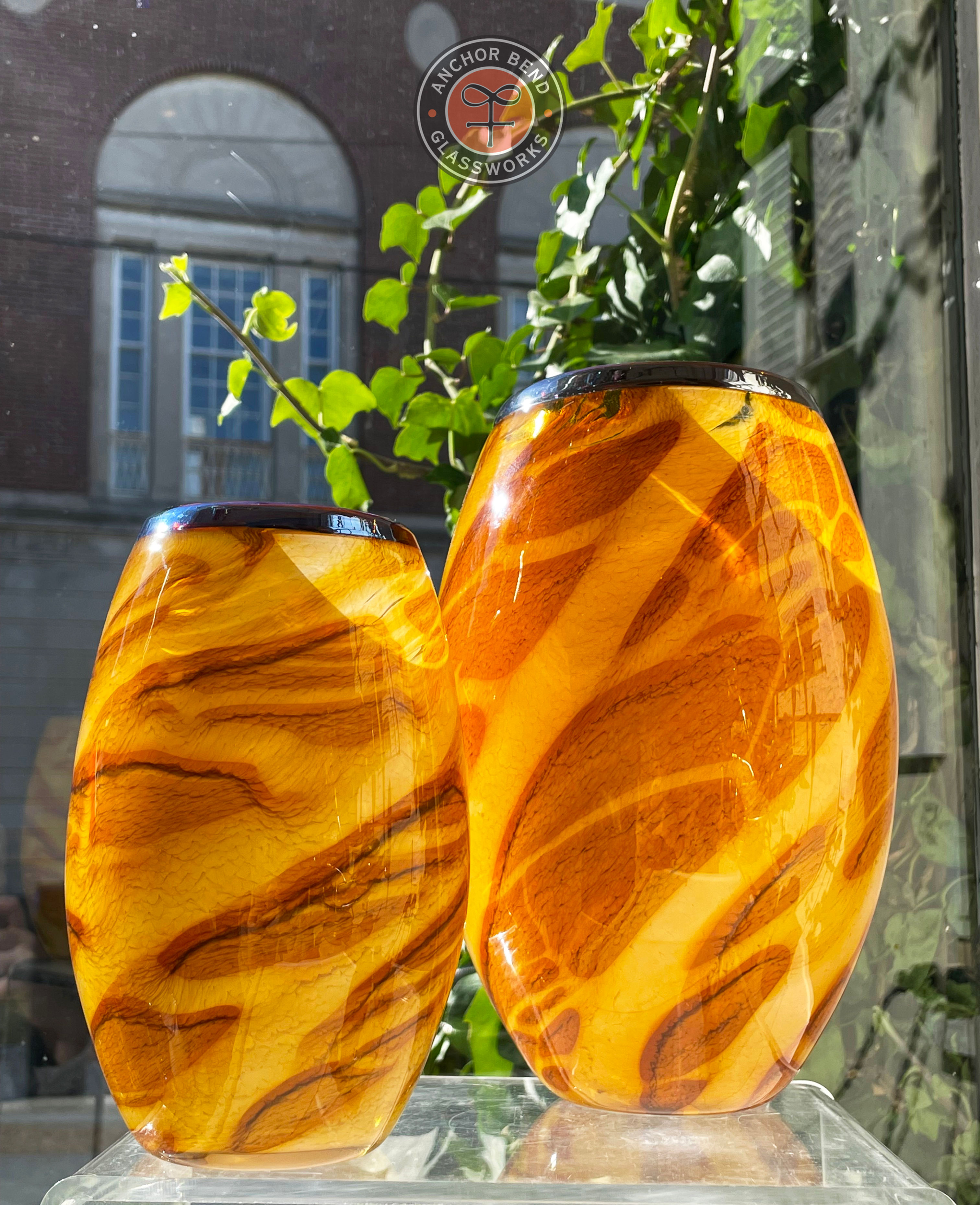 hand blown glass mooring votive gift anchor bend glassworks art lighting newport restaurant group