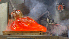 Thumbnail: Blue Wave Sculpture hand blown glass art wave sculpture gift anchor bend glassworks art newport ri made in usa