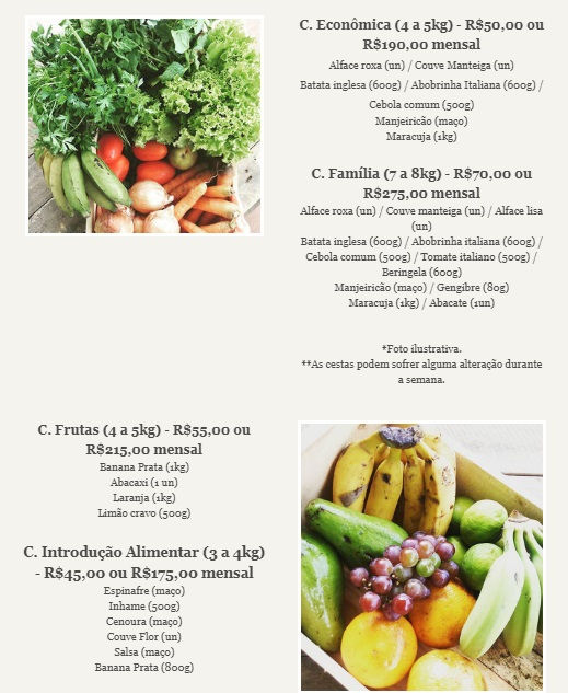 Cesta de orgânicos da semana (17/08)