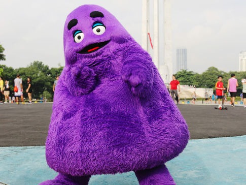 McDonald's Grimace spotted, birthday, party, celebration, PR stunt, public appearance, QC Circle, Manila, Philippines