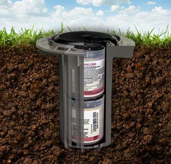 Trelona ATBS bait stations side view in the ground