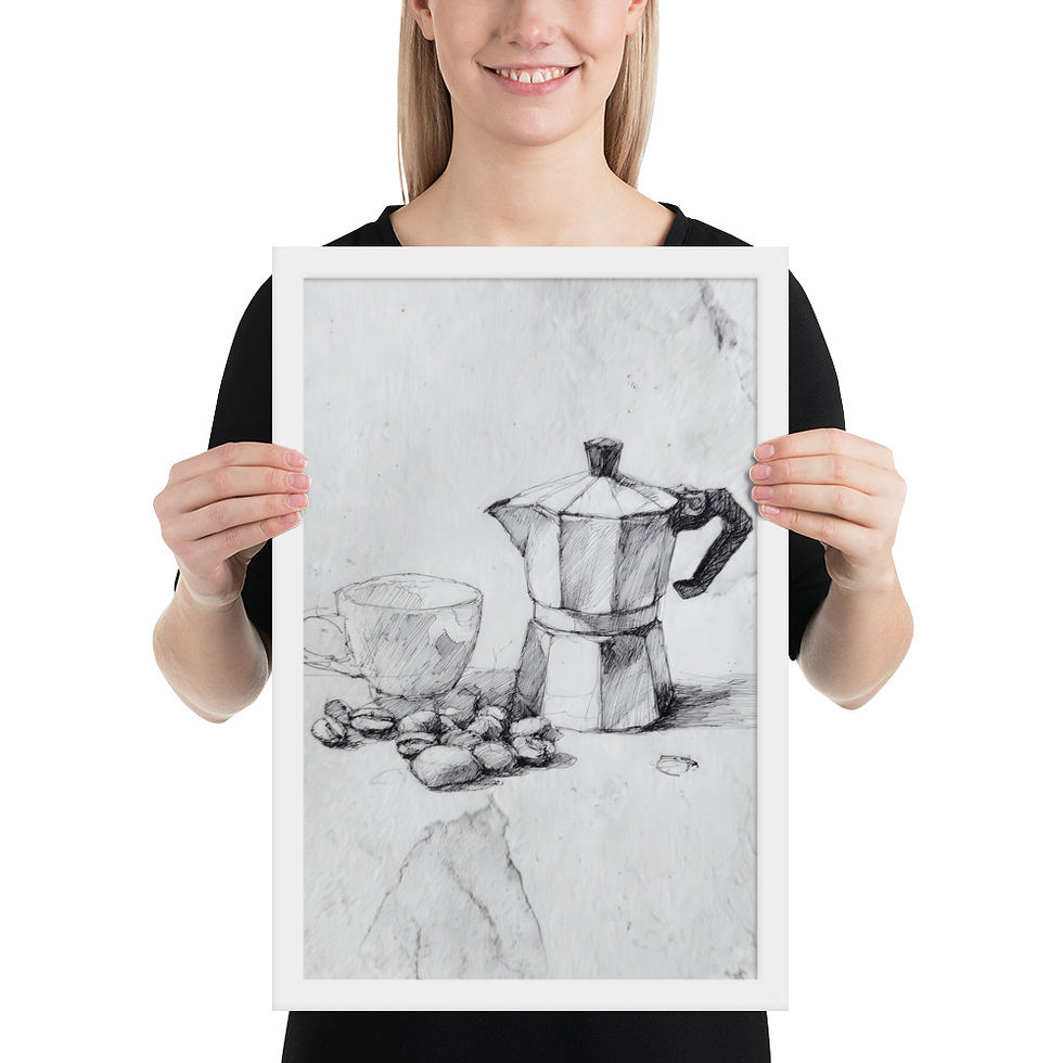 Thumbnail: Elegant Abstract Black and White Print - Stylish Frame