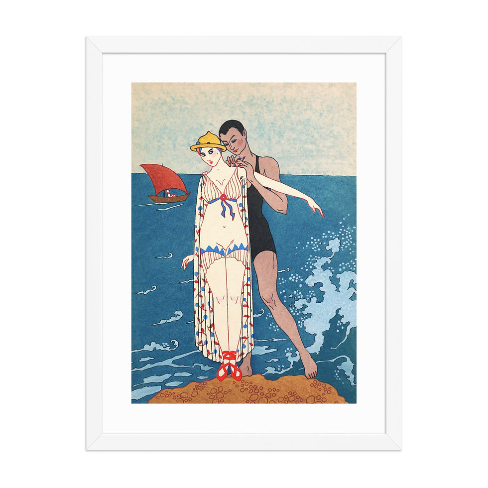 Thumbnail: Elegant Art Nouveau Print - Framed Decormed poster