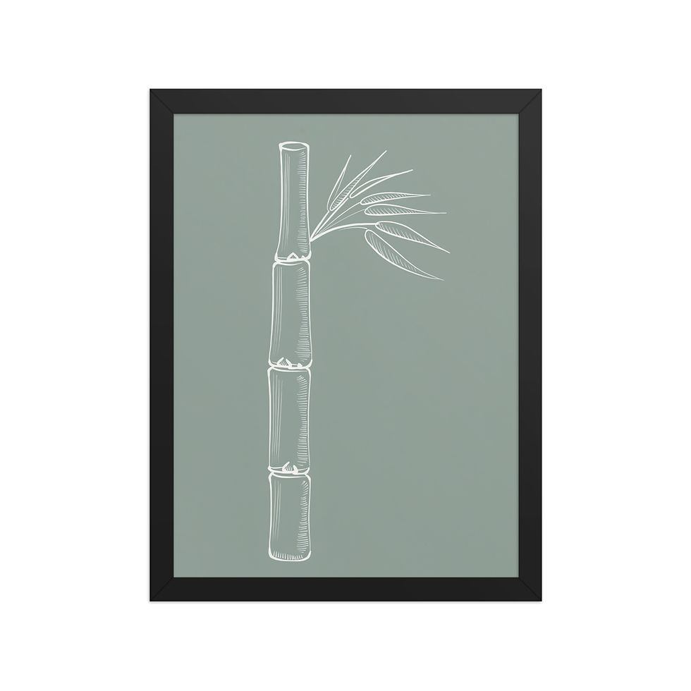 Thumbnail: Minimalist Bamboo Stalk Botanical Art Print