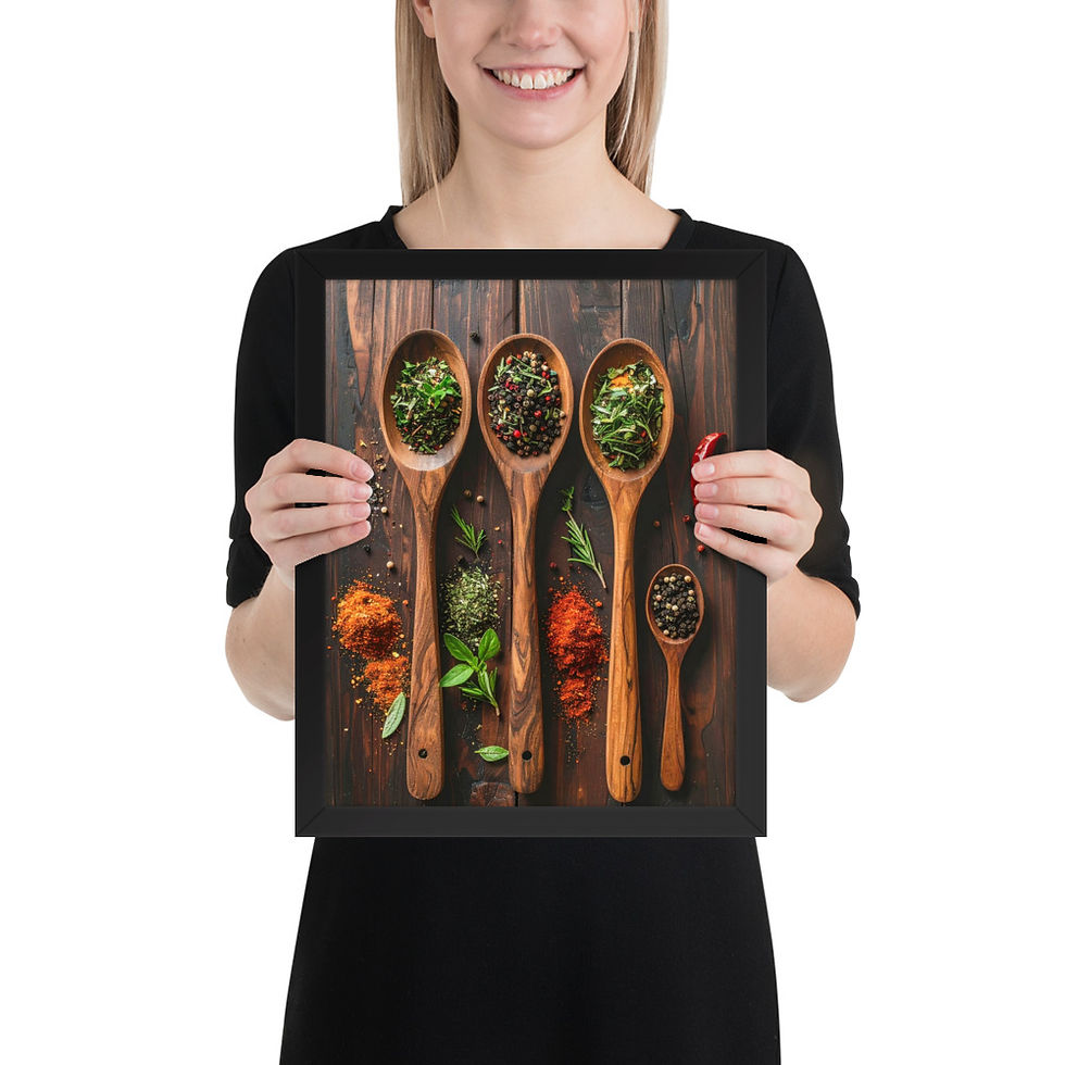 Thumbnail: Framed Kitchen Wooden Spoons Food Art