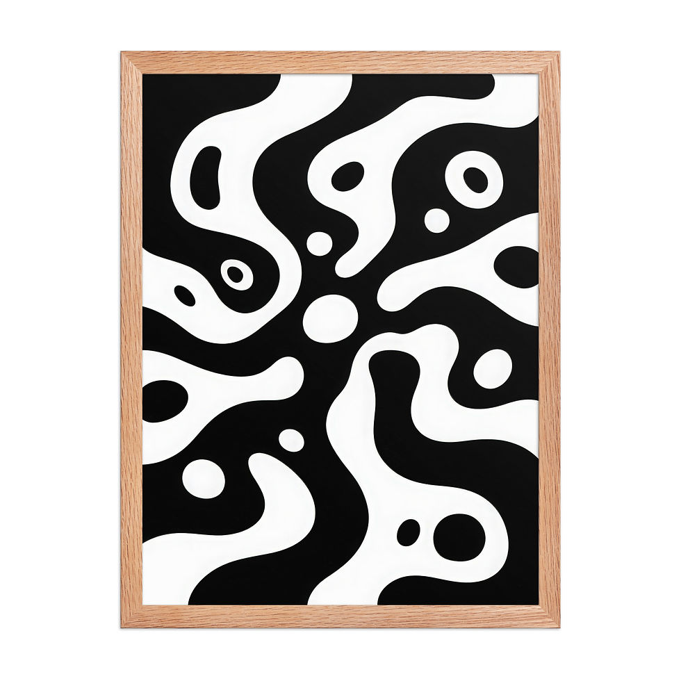 Thumbnail: Black & Beige Abstract Wall Art Print 