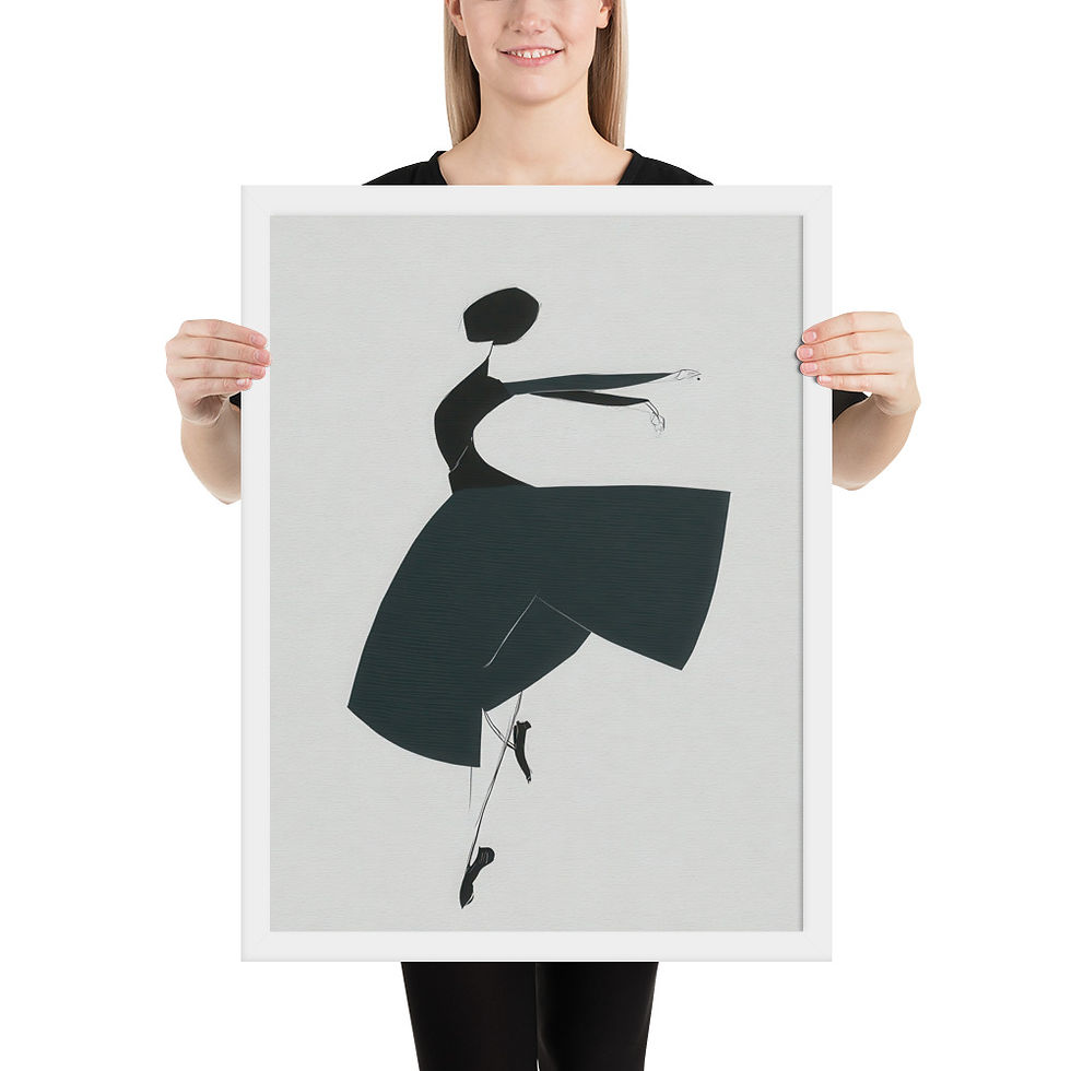 Thumbnail: Woman Dancing Gouache Inspired  Art Print 