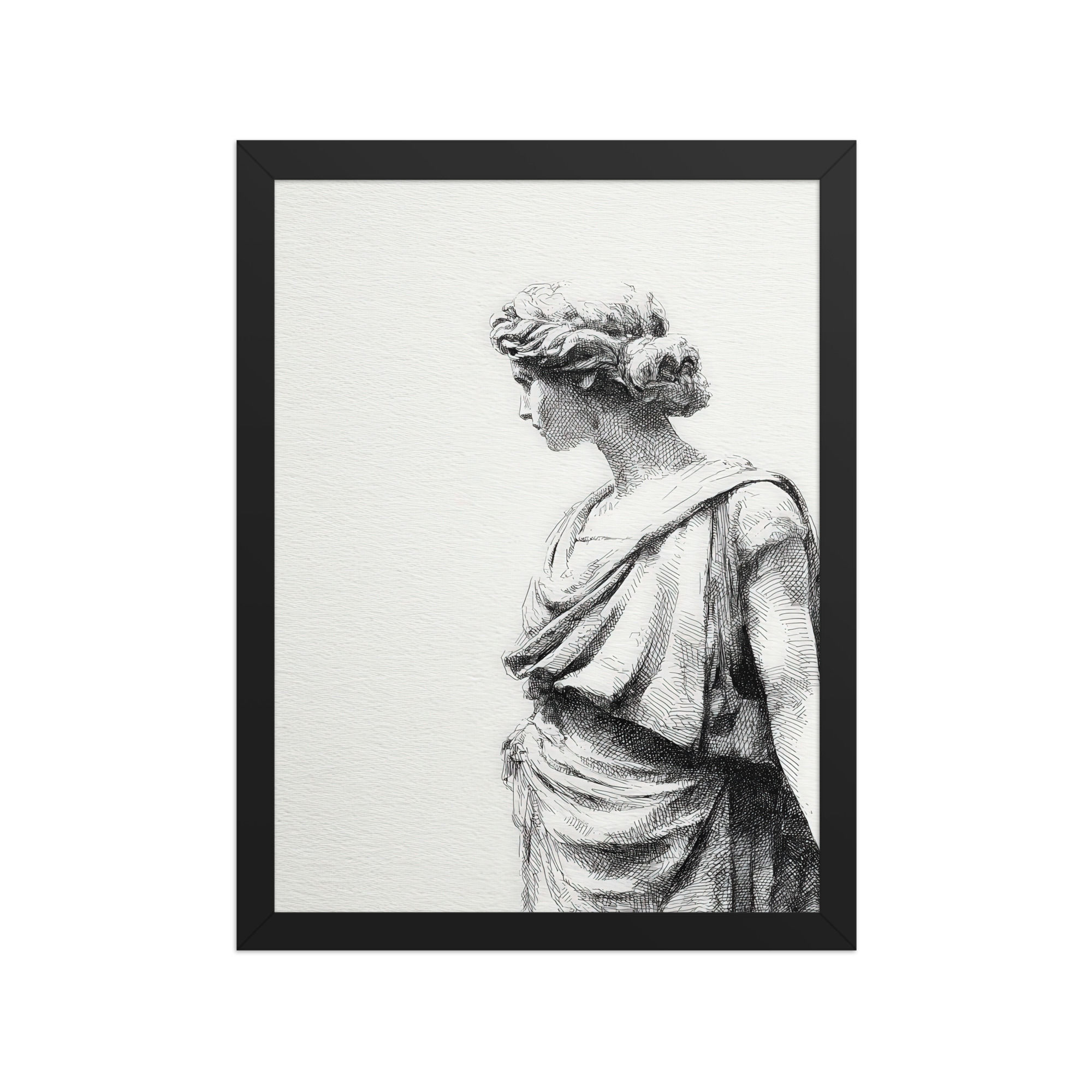 Elegant Abstract Black and White Print - Stylish Frame