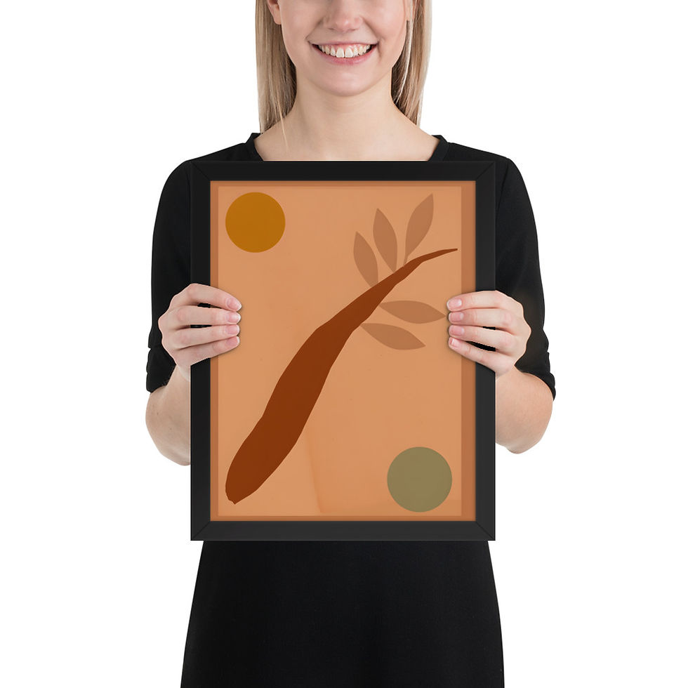 Thumbnail: Ochre Branch Minimalist Diagonal Framed Wall Art