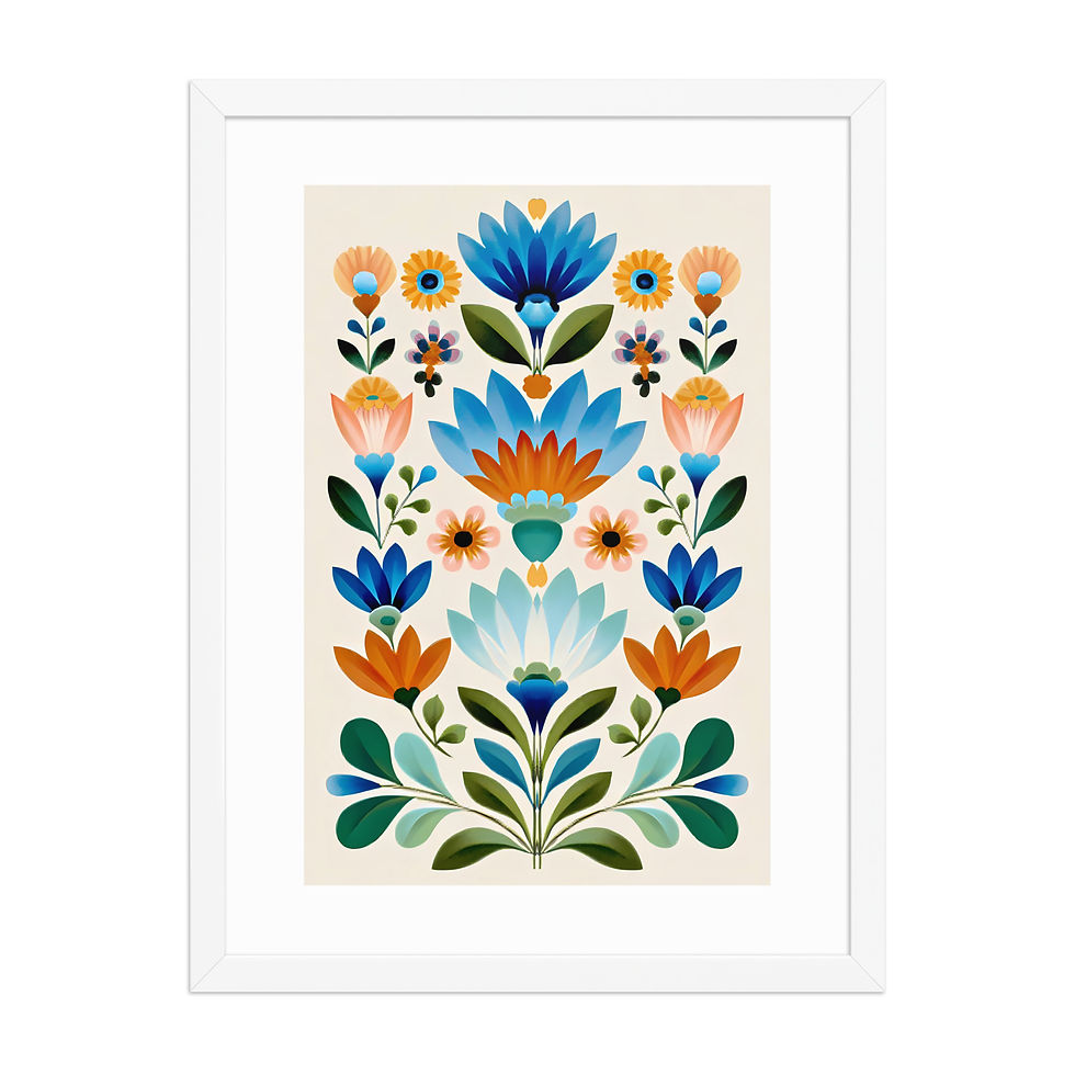 Thumbnail: Folk Botanical Wall Art - Scandinavian Design for Nature Lovers