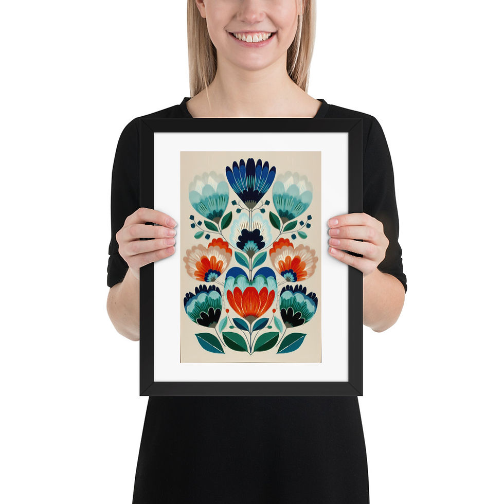 Thumbnail: Scandinavian Botanical Wall Art - Cozy Folk Decor for Your Home