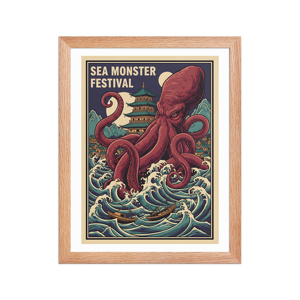 Thumbnail: Sea Monster Festival Japanese Art Print