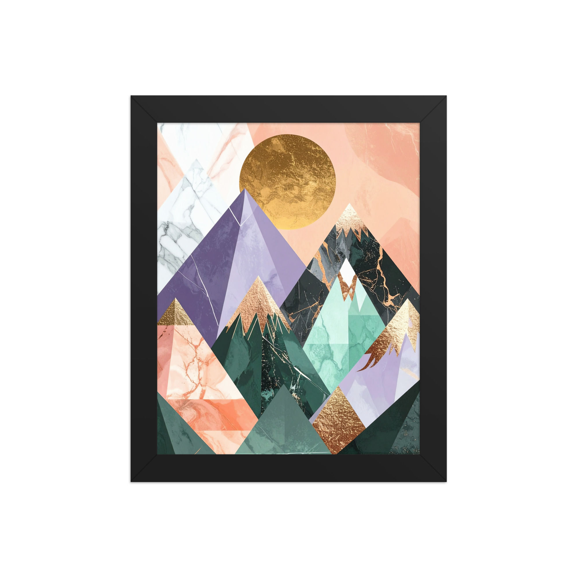 Abstract Block Colour Mountains Art