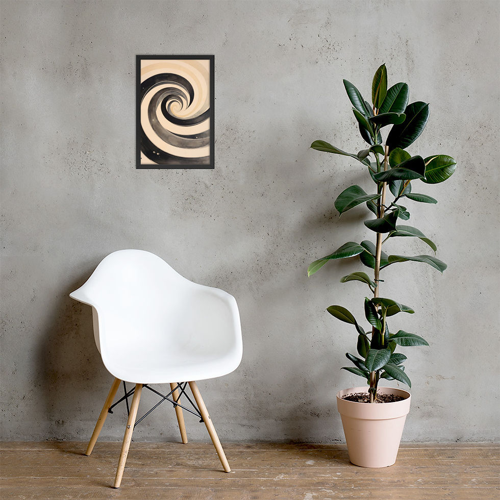 Thumbnail: Swirling Down Framed Abstract Contemporary Mega Print