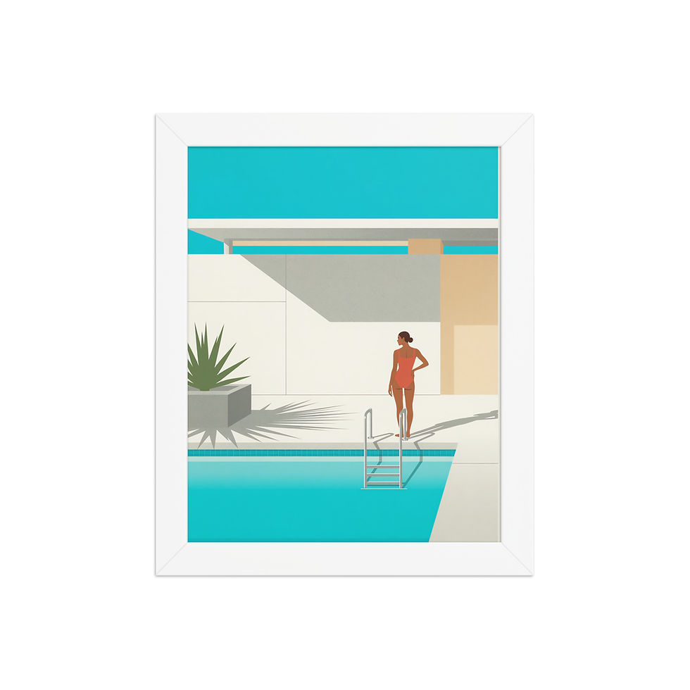 Thumbnail: Retro Swimming Pool Mid-century Art Print