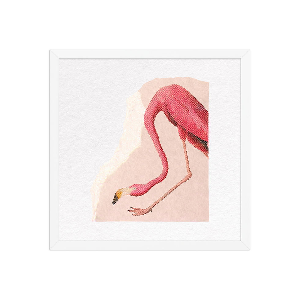 Thumbnail: Flamingo Profile Framed Print — Elegant Bathroom & Vanity Art