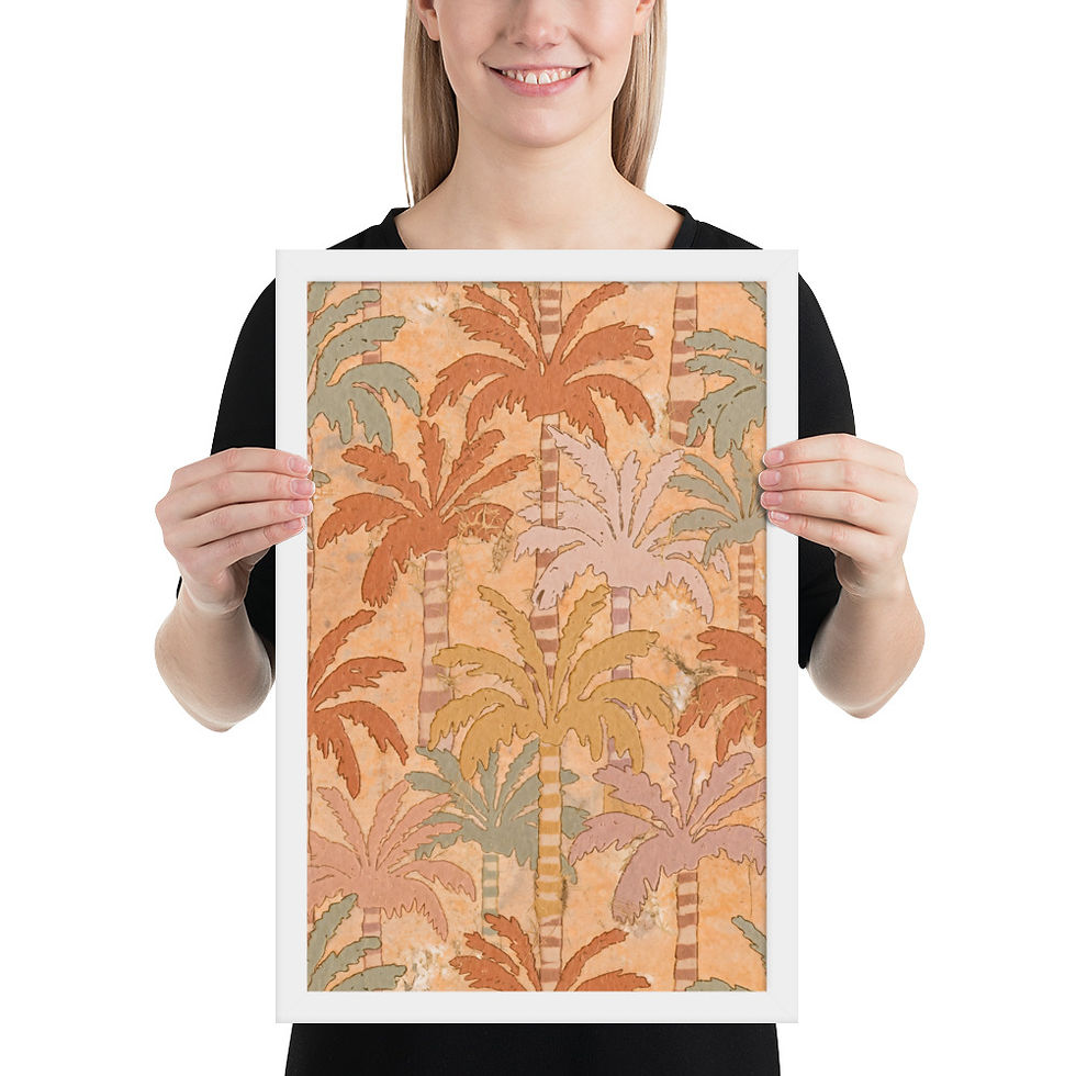 Thumbnail: Muted Palms — Vintage Faded Tropical Framed Mega Print