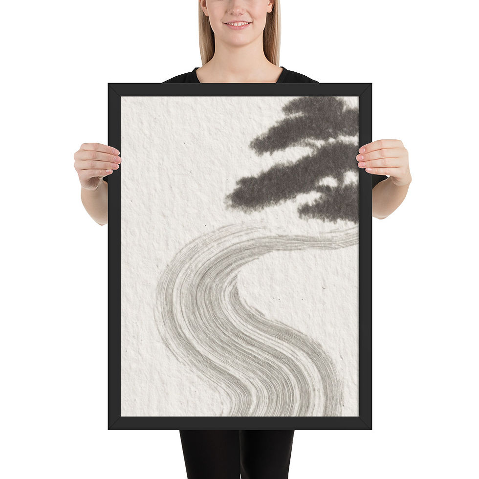Thumbnail: Japandi Bonsai Tree Shadow Sumi-e Inspired