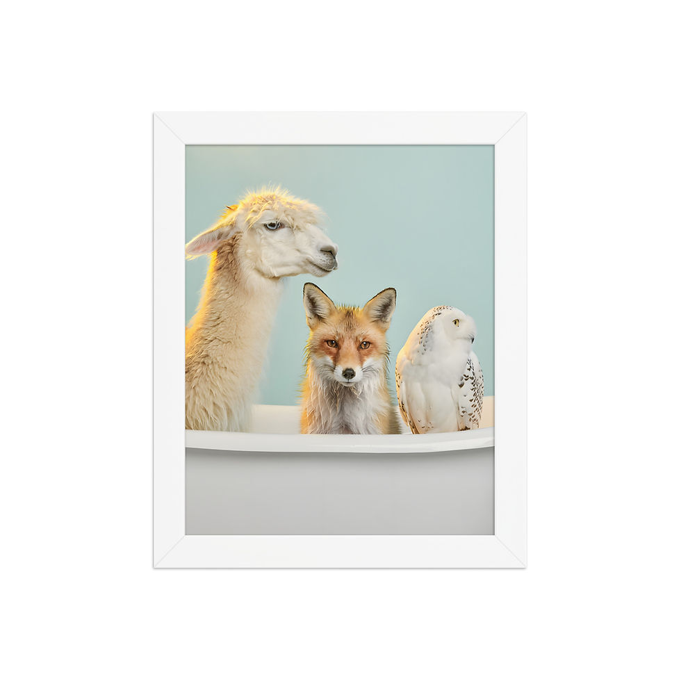 Thumbnail: Wet Animals in a Bathtub Funny Art Print