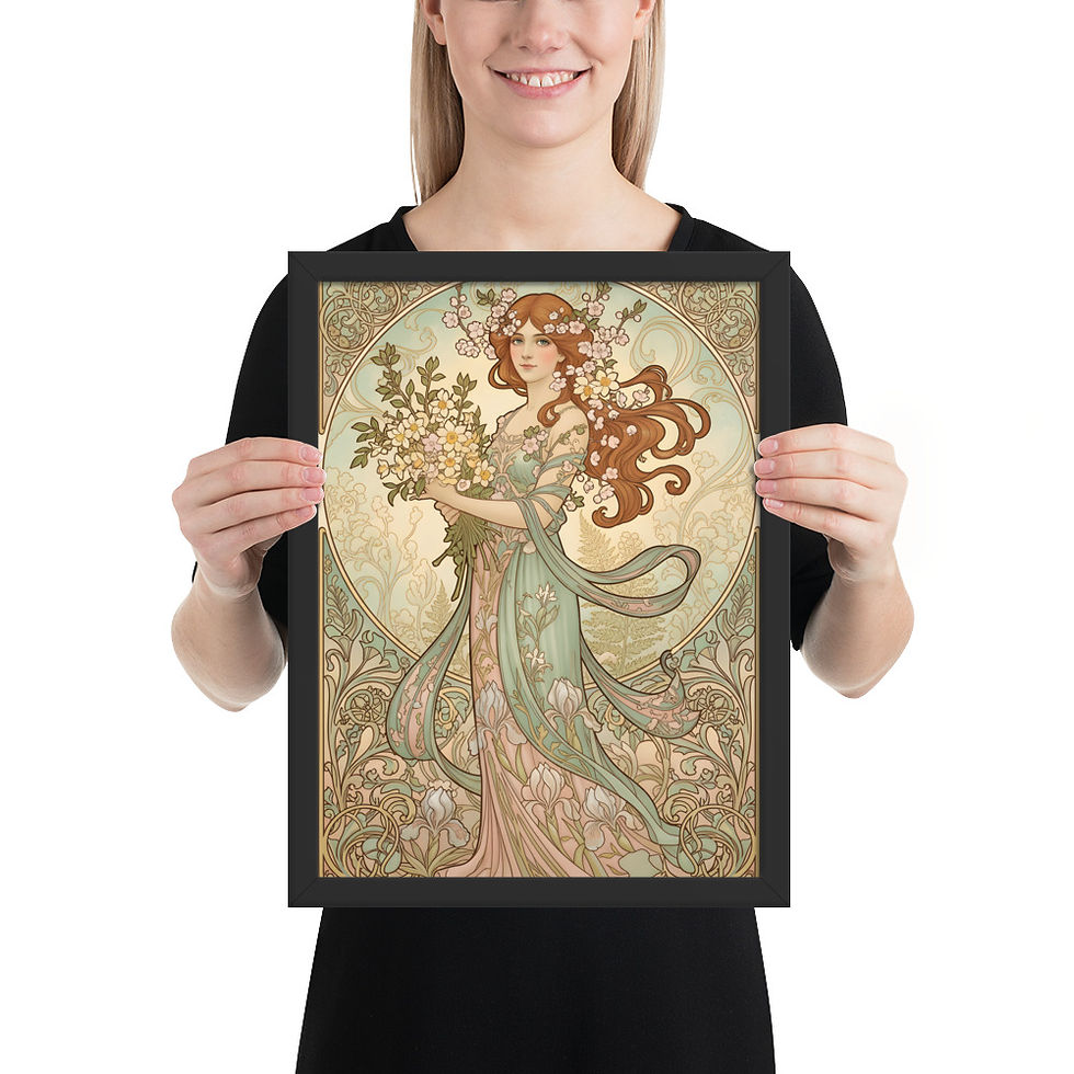 Thumbnail: Nouveau Maiden Framed Art