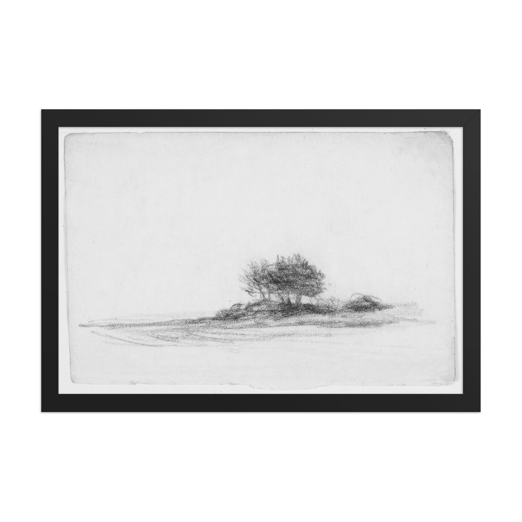 Trees on the Hill Framed Vintage Wall Art