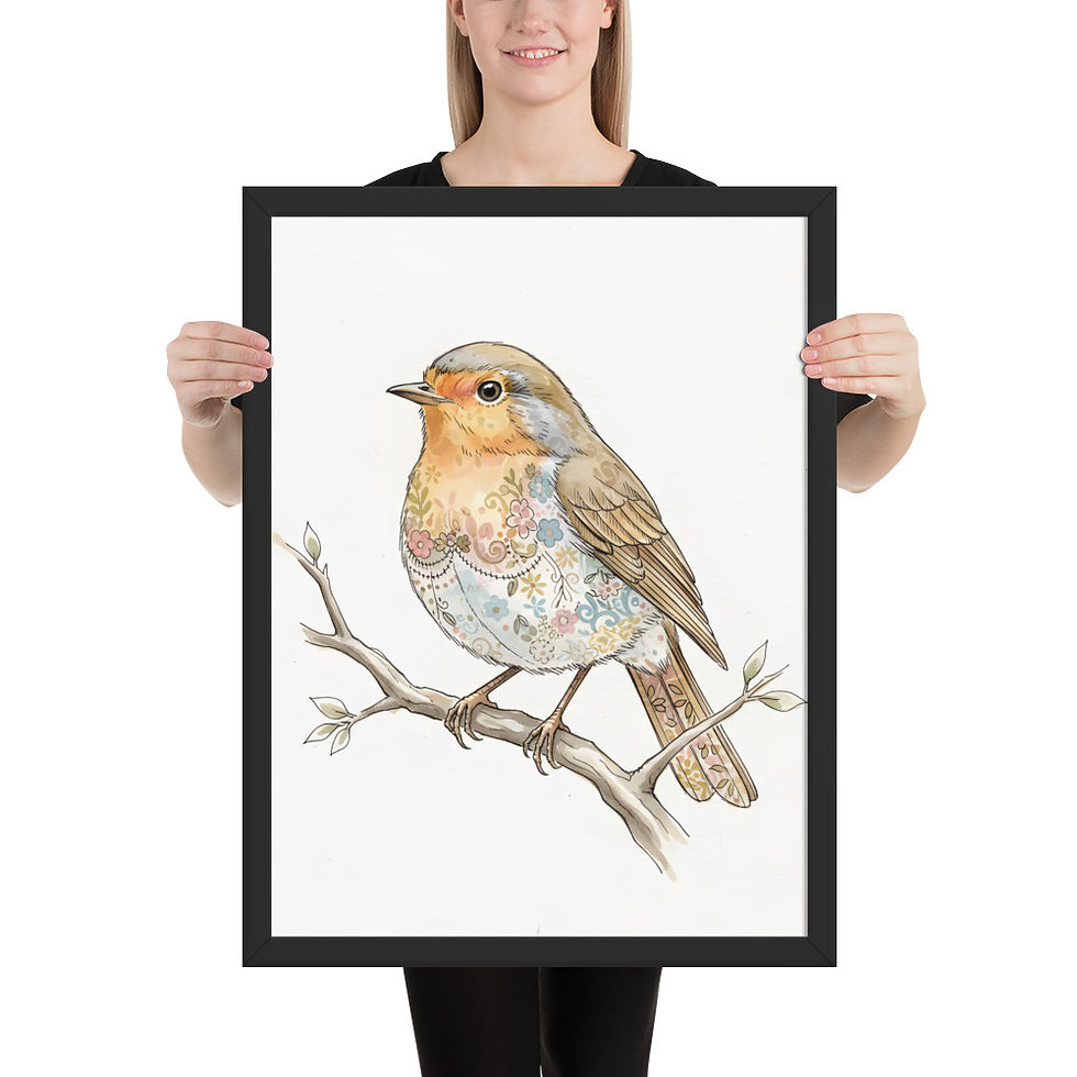 Thumbnail: Botanical Robin Framed Wall Art