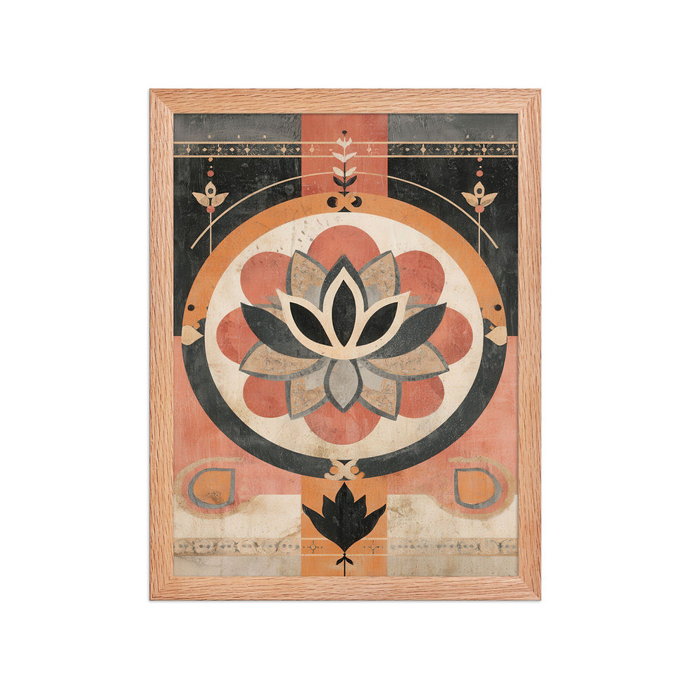 Thumbnail: Framed Geometric Boho Art – Trendy Decor Piecemed poster