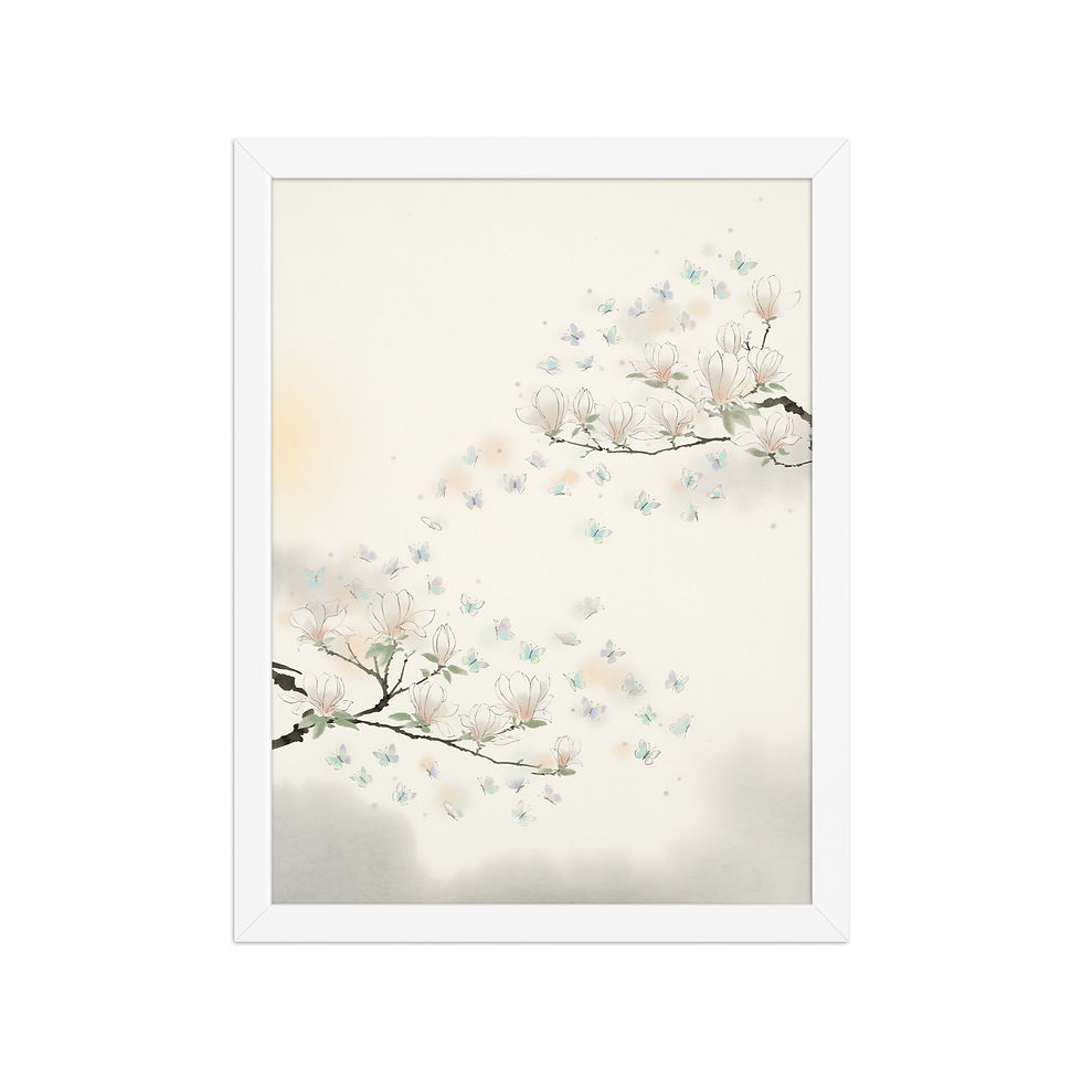 Thumbnail: Swarms of Butterflies Minimalist Framed Wall Art