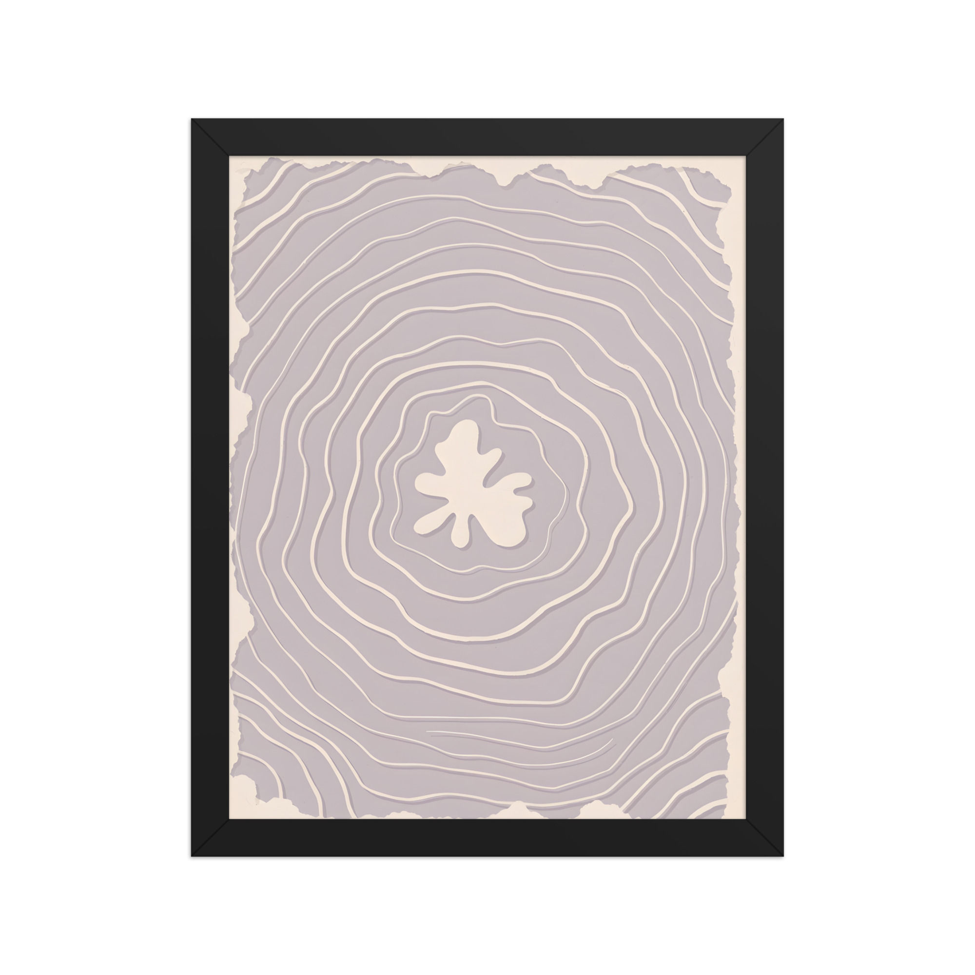 Framed poster, framed wall art, tree rings framed wall art, purple and cream abstract framed art, Frameifi, framed art.