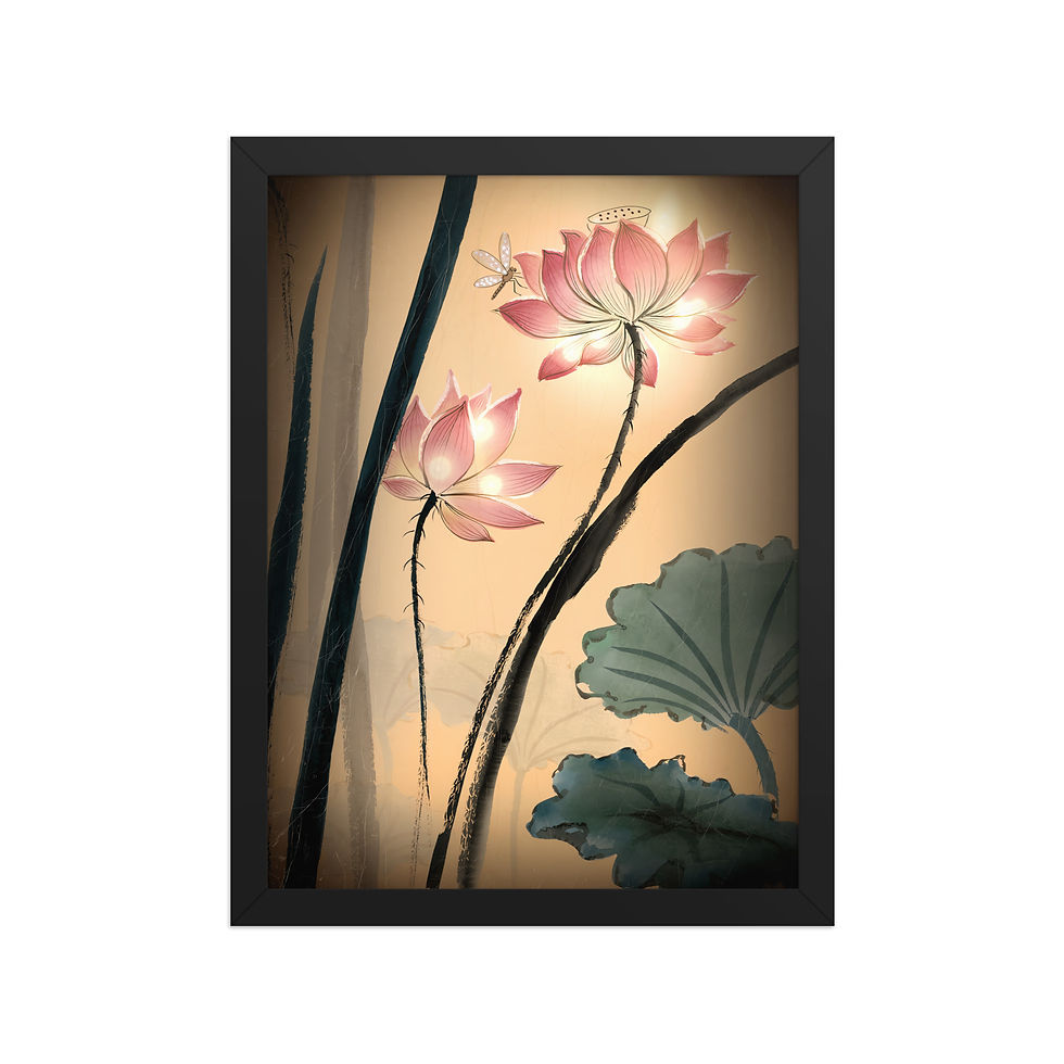 Thumbnail: Lotus Vignette Framed Art Print
