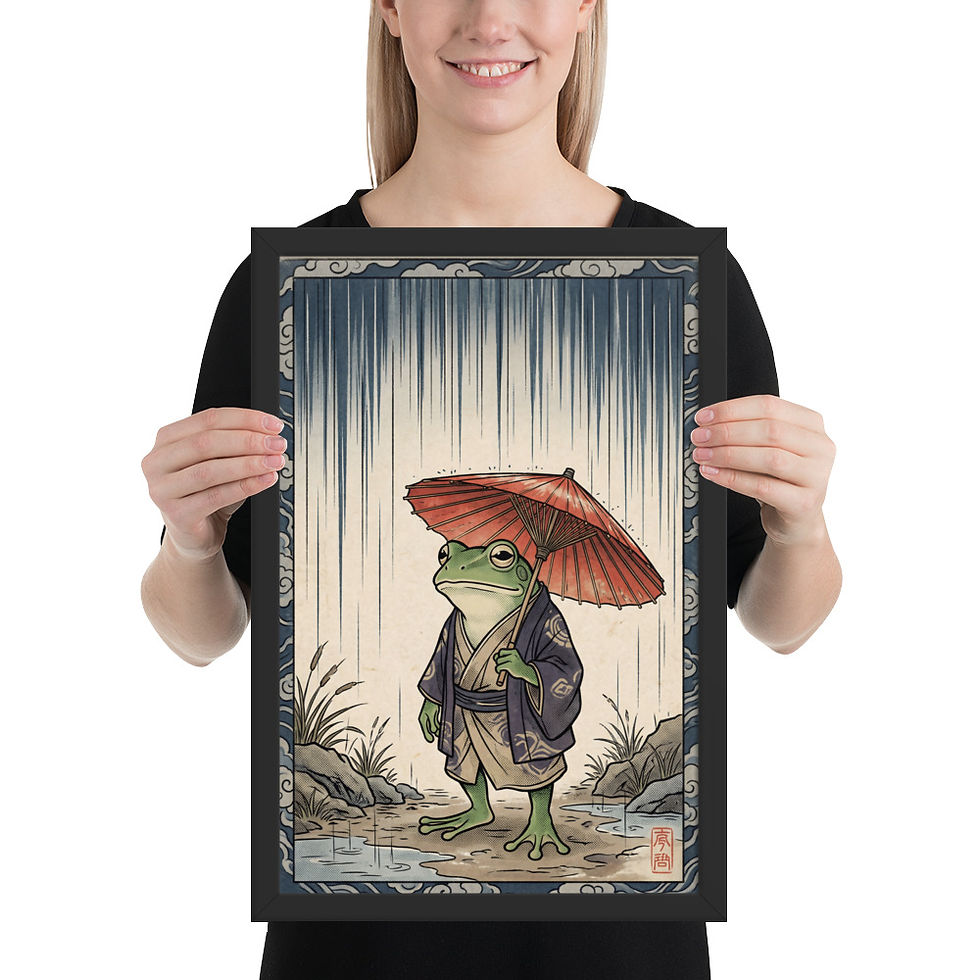Thumbnail: Vintage Japanese Frog in the Rain Contemporary Mega Print