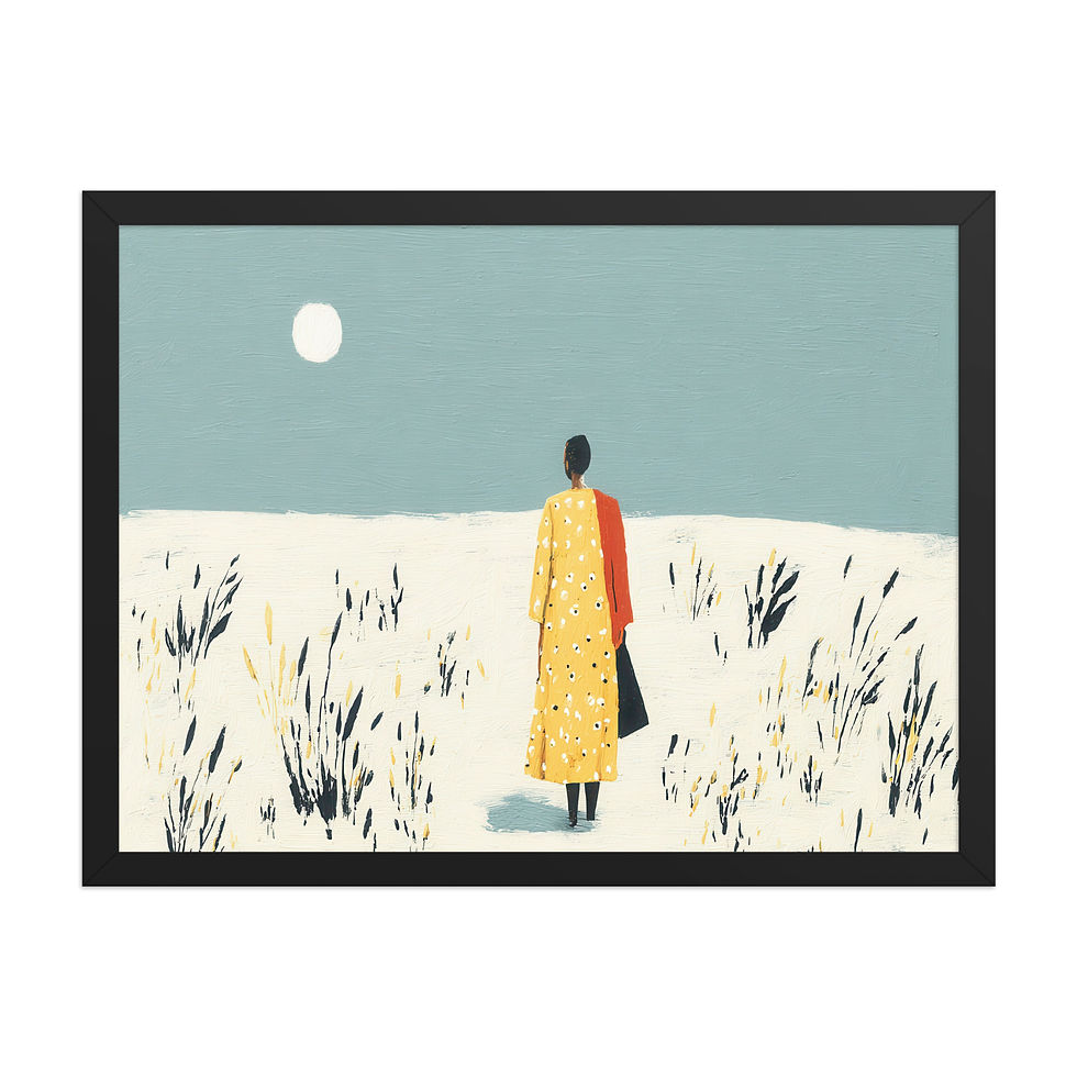 Thumbnail: Woman Landscape Gouache Inspired Art Print 