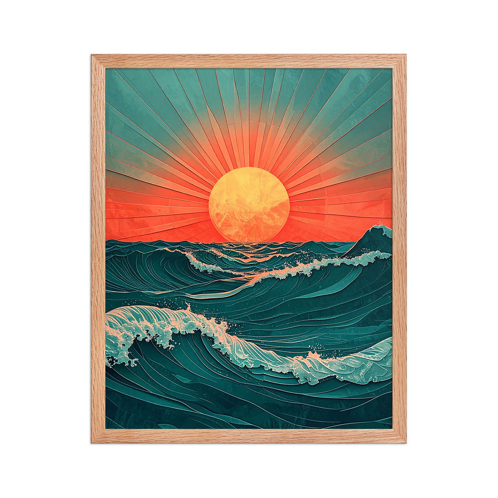 Thumbnail: Moon Waves Framed Wall Art