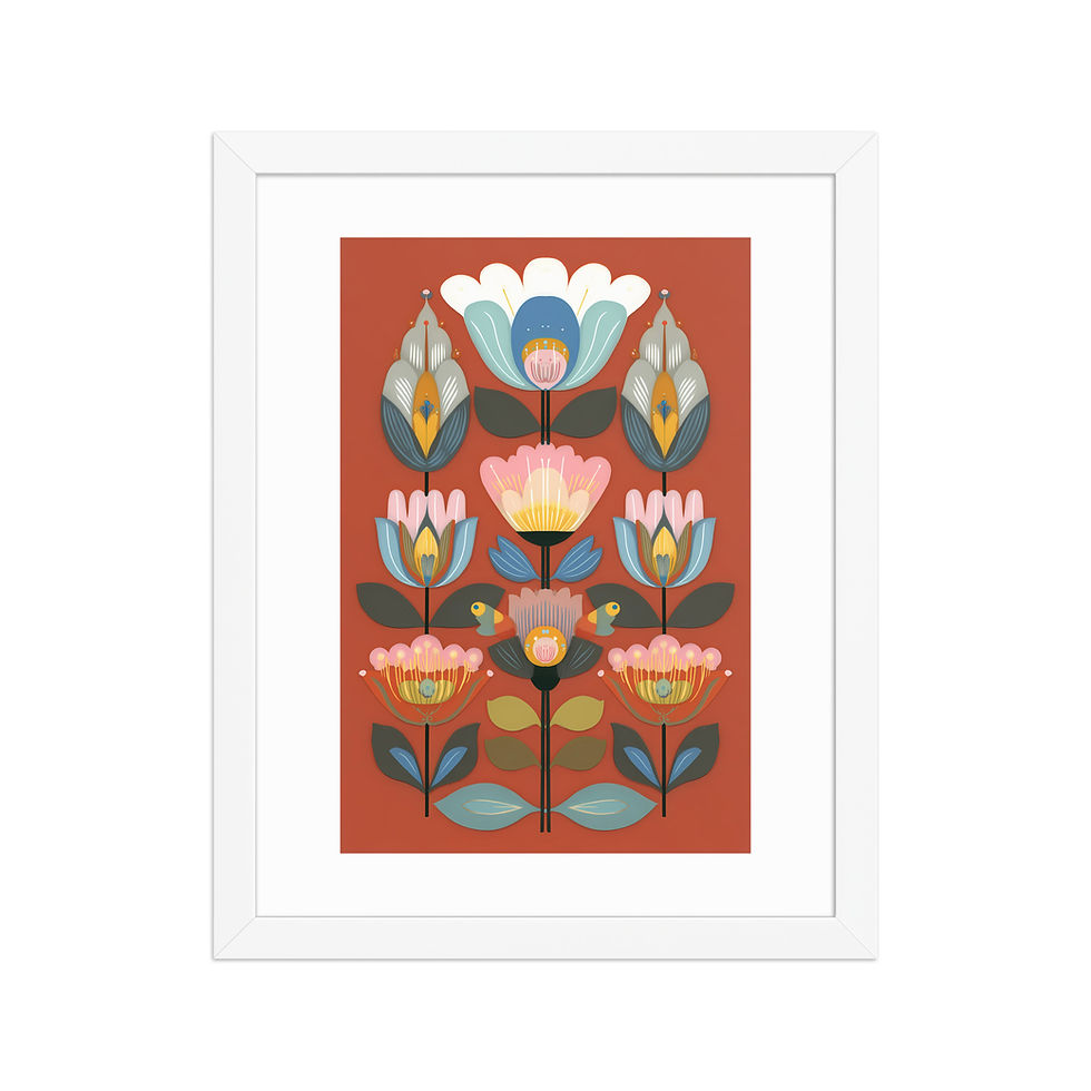 Thumbnail: Scandinavian Botanical Wall Art - Cozy Folk Decor for Your Home