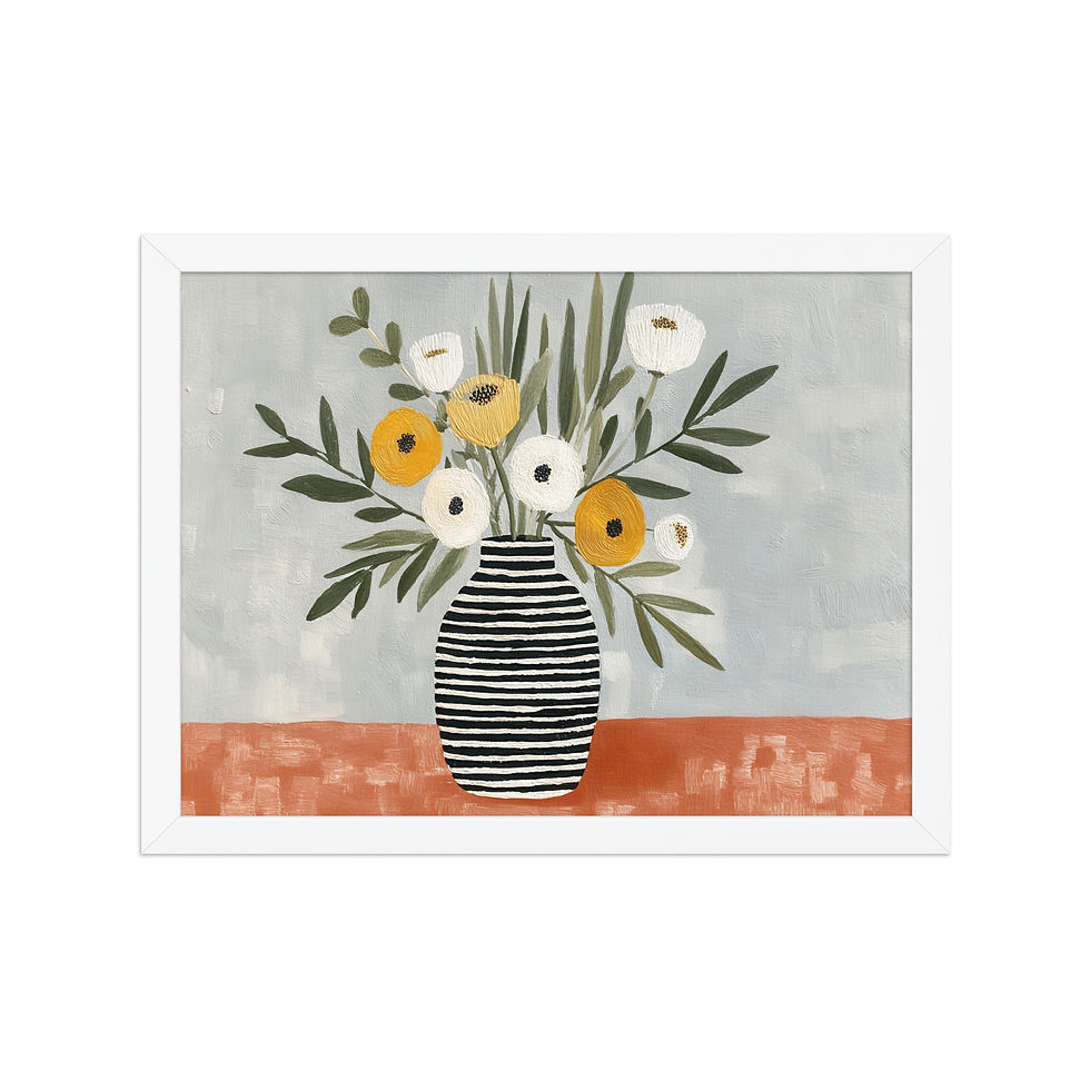 Thumbnail: Modern Floral Still Life Print | Contemporary Vase Wall Art Framed Decor