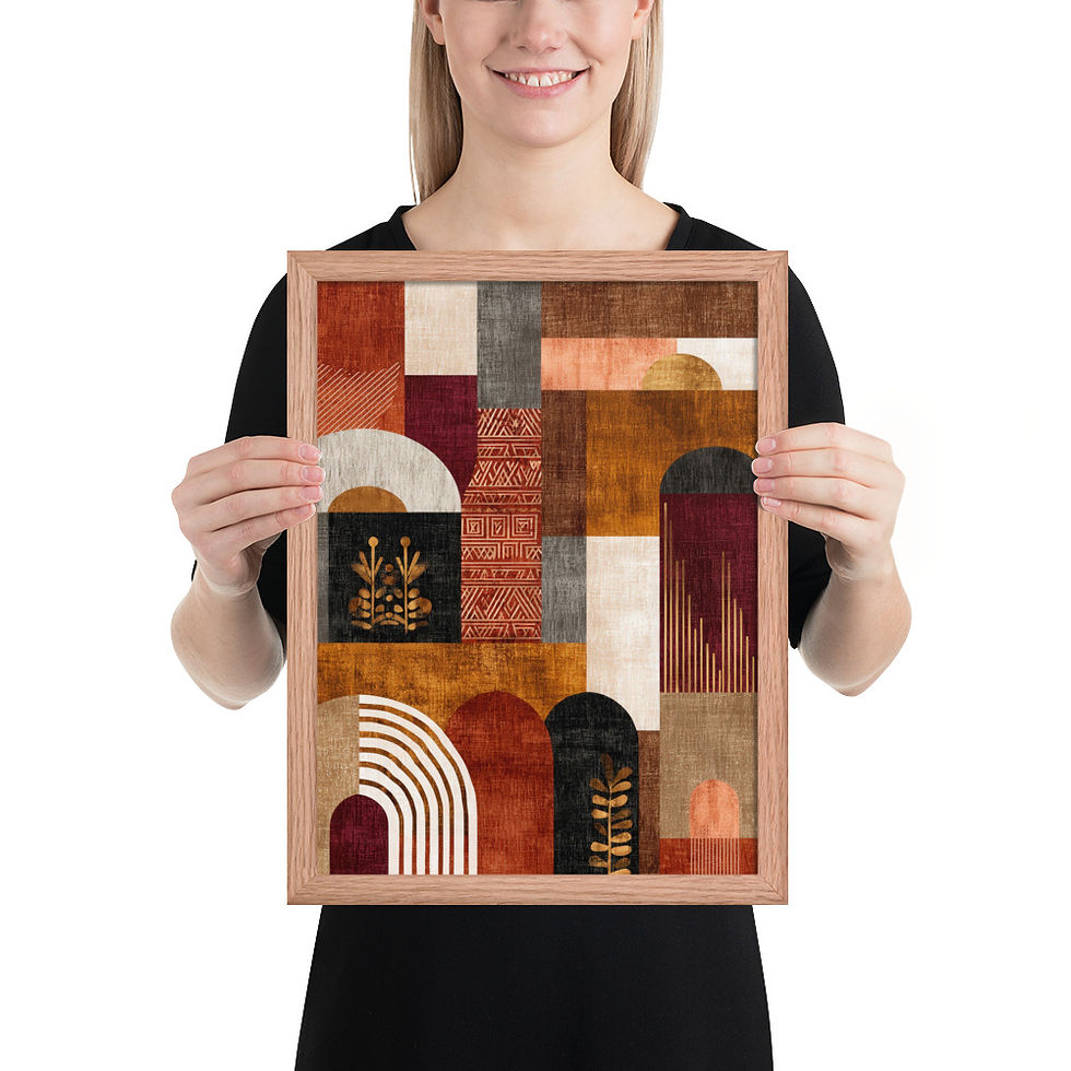 Thumbnail: Framed Geometric Boho Art – Trendy Decor Piece