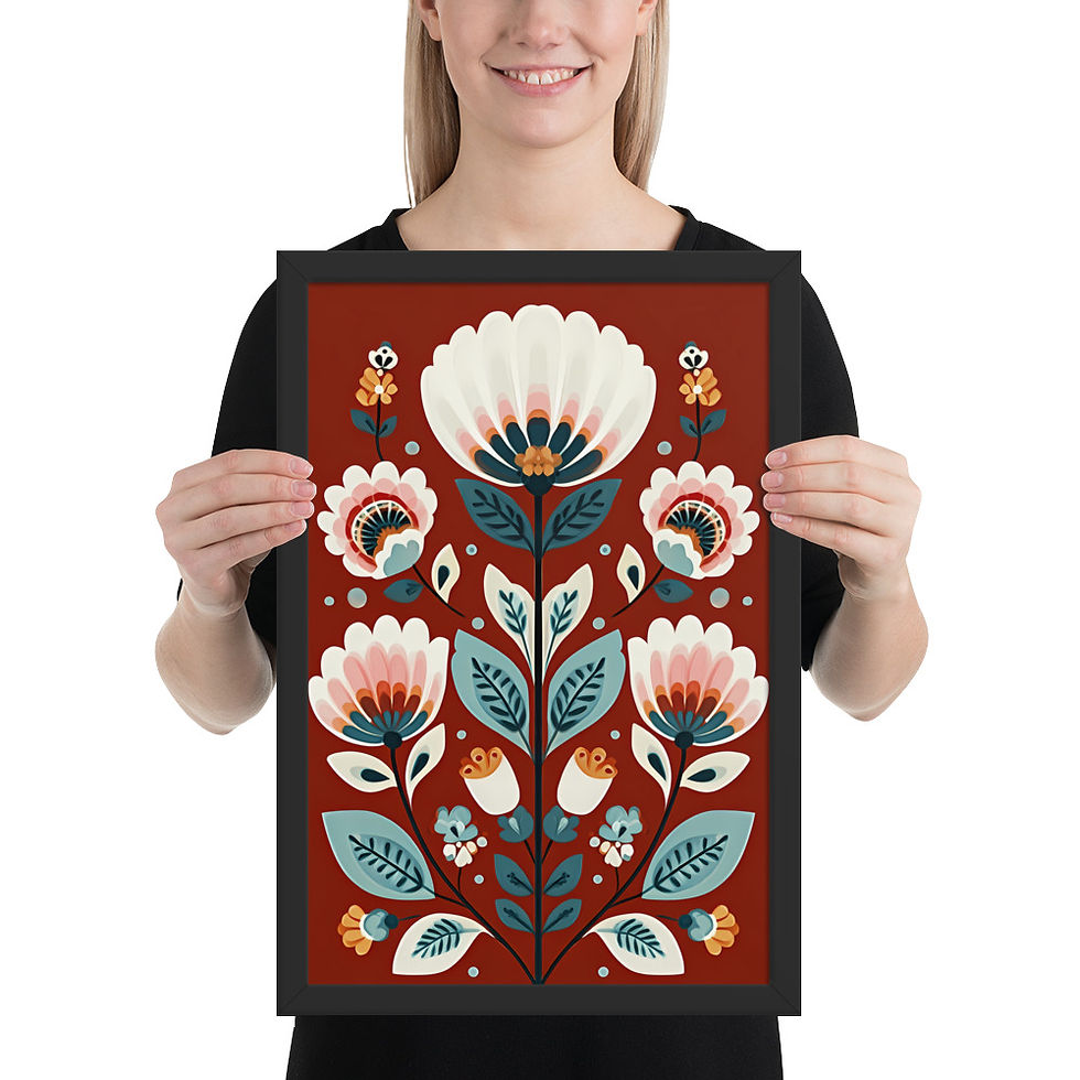Thumbnail: Scandinavian Botanical Folk Art - Nature-Inspired Wall Decor