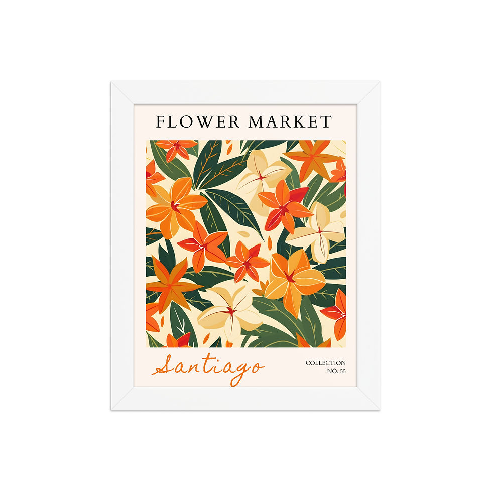 Thumbnail: Santiago | Framed Botanical Wall Art: Nature Prints from Global Cities